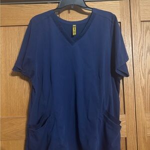 Wonderwink Navy Blue V-Neck Scrub Top